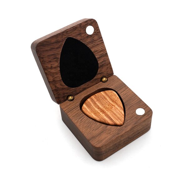Guitar Pick Box Manufacturer - OEM Custom Walnut Wood with Guitar Pick