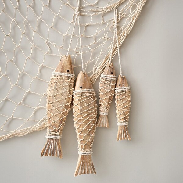 Wooden Fish Decor Manufacturer - OEM Custom Vintage Distressed 2pack Beach