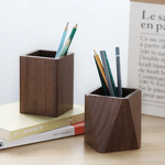 Wood Pen Holder Manufacturer - OEM Custom Walnut Wood Square Executive Desktop