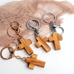 Wood Keychain Manufacturer - OEM Custom Fashion Olive Wood Cross