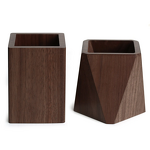 Wood Pen Holder Manufacturer - OEM Custom Walnut Wood Square Executive Desktop
