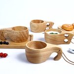 Wooden Camping Mug Manufacturer - OEM Custom Handmade Outdoor Kuksa Natural