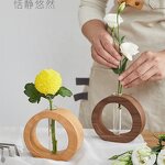 Wooden Vase Manufacturer - OEM Custom Desktop Glass Tube Flower Bud Hydroponic