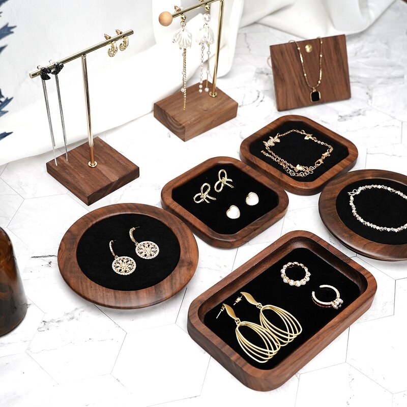 Jewelry Display Tray Manufacturer - OEM Custom Walnut Wood with Velvet