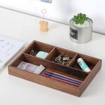 Desktop Organizer Tray Manufacturer - OEM Custom Premium Black Walnut Wood