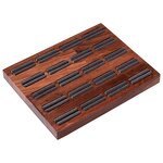 Ring Display Tray Manufacturer - OEM Custom 20 Slots Rectangle Dark Walnut