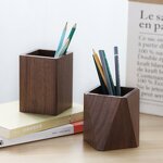 Wood Pen Holder Manufacturer - OEM Custom Creative Diamond Shaped Walnut