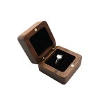 Ring Box Manufacturer - OEM Custom Square Shaped Wood Single