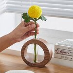 Wooden Vase Manufacturer - OEM Custom Desktop Glass Tube Flower Bud Hydroponic