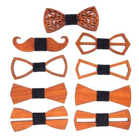 Groom Wedding Bow Tie Manufacturer - OEM Custom Wood Hollowed Out Craft Gift