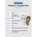 Pipe Joint Compound Supplier - HiGlue Grey 65g 250g Tube