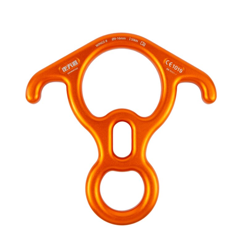 Figure Descender Supplier - Orange Custom Logo Climbing Rope Gear