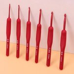 Crochet Hooks Manufacturer - OEM Custom Red Aluminum with Tpr Silicone Handle
