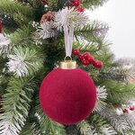 Christmas Ball Manufacturer - OEM Custom High Quality Wine Red Flocking