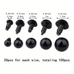 Safety Eyes Manufacturer - OEM Custom 100pcs 6-12mm Black Plastic Crafts