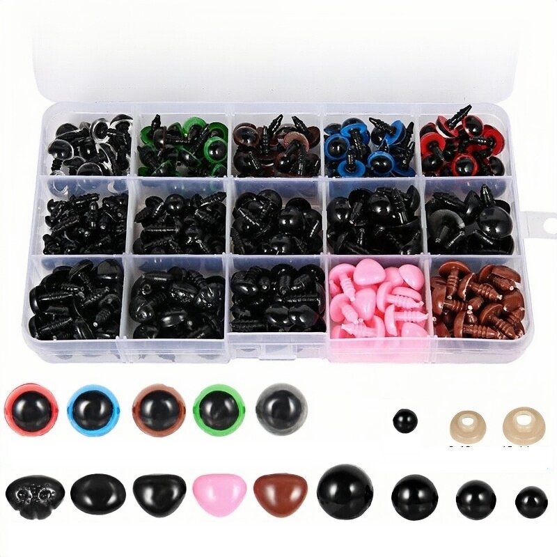 Safety Eyes Manufacturer - OEM Custom 560Pcs Black/Color Toy Box Teddy Bear