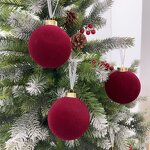 Christmas Ball Manufacturer - OEM Custom High Quality Wine Red Flocking