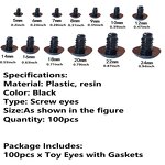 Safety Eyes Manufacturer - OEM Custom 5-24mm 100Pcs Black Plastic Crafts