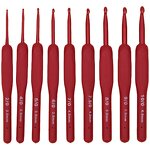 Crochet Hooks Manufacturer - OEM Custom Red Aluminum with Tpr Silicone Handle