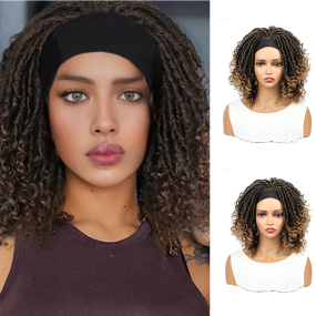 Adjustable Female Synthetic Crochet Wig with Transparent Lace Twisted Curly Hairdo Goddess Artificial Headgear