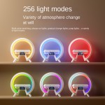 大G RGB LED无线扬声器5W输出手机无线充电时钟夜灯多功能音频电池显示器