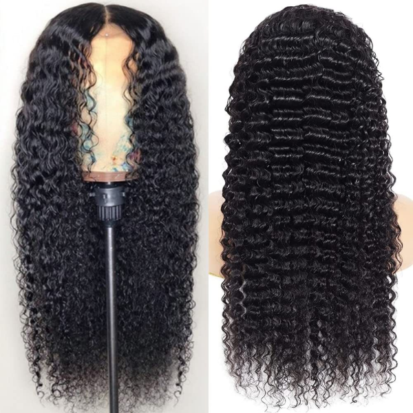 13*4 Lace Front Transparent Remy Wig Deep Wave Kinky Texture Straight Style 12A Cross-Border Hot Sale New Collection Loose Style