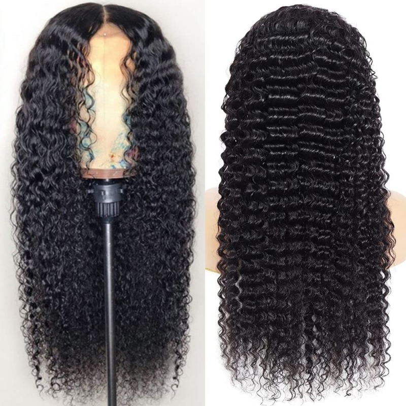 13*4 Lace Front Transparent Remy Wig Deep Wave Kinky Texture Straight Style 12A Cross-Border Hot Sale New Collection Loose Style