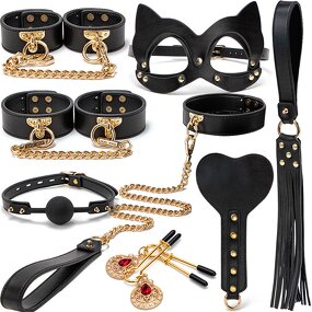 BDSM Kit Factory - 8-Piece Genuine Leather Set