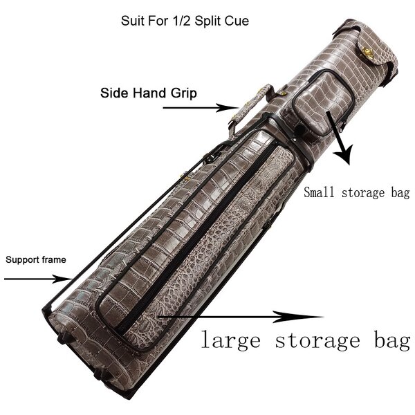 PU Leather Cue Case Factory - 6 Holes Brown Billiard Case