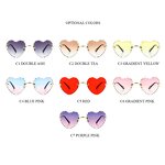 Rimless Sunglasses Manufacturer - OEM Custom Women 2021 Gradient Red Heart
