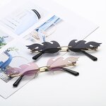 Rimless Sunglasses Manufacturer - OEM Custom Hot Narrow Metal Small Fire