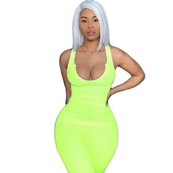 Maxi Dress Manufacturer - OEM Custom Knit Simple Round Neck Sleeveless