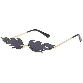 Rimless Sunglasses Manufacturer - OEM Custom Hot Narrow Metal Small Fire