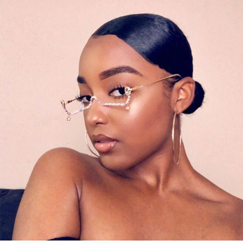 Sunglasses Manufacturer - OEM Custom Luxury No Lens Semi Rimless with Diamonds