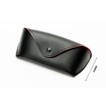 Sunglasses Case Manufacturer - OEM Custom Branded Button Black Soft Leather