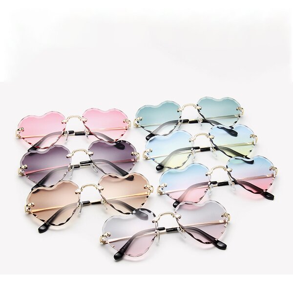 Sunglasses Manufacturer - OEM Custom 2021 Rimless Heart Shaped Frameless