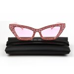 Sunglasses Manufacturer - OEM Custom Luxury Pink Diamond Cat Eye with