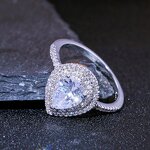 Diamond Ring Manufacturer - OEM Custom Silver Color Square Wedding Topaz