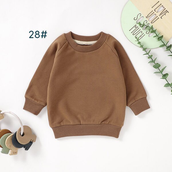 Baby Toddler Sweatshirt Manufacturer - Wholesale Spring Solid Colors Long