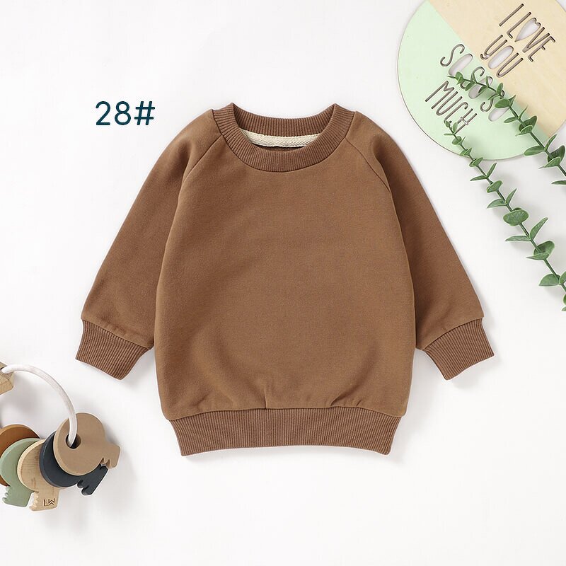Baby Toddler Sweatshirt Manufacturer - Wholesale Spring Solid Colors Long