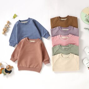 Children Pullover Tops Manufacturer - OEM Custom Logo Solid Colors Organic
