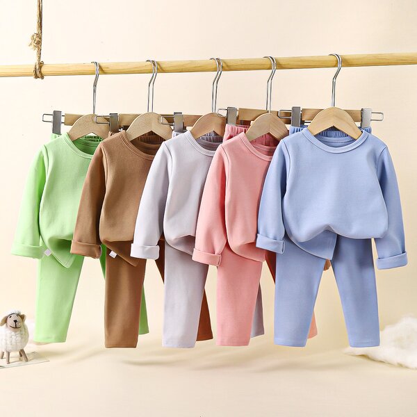 Pajamas Set Manufacturer - OEM Custom Cotton Solid Colors 2pcs Soft