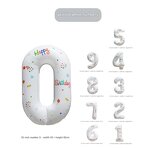 Birthday Balloon Supplier - 32-Inch White Aluminum Film Photo