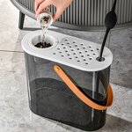 Waste Bin Supplier - Portable with Lid Dry Wet Separation Oval