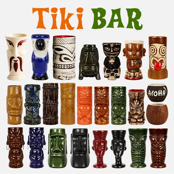 Ceramic Mug Factory - Tiki Cups Zombie Bar Cocktail Cup
