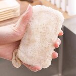 Dishwashing Cloth Supplier - Double-Sided Loofah Pulp Brush Pot