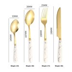 Flatware Set Supplier - Marble Pattern 24 PCS Stainless Steel