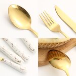 Flatware Set Supplier - Marble Pattern 24 PCS Stainless Steel
