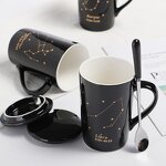 Ceramic Mug Factory - Creative Constellation Lid Spoon Couples