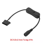 Fan Adapter Cable Factory - DC5521 to Big 4pin with Switch